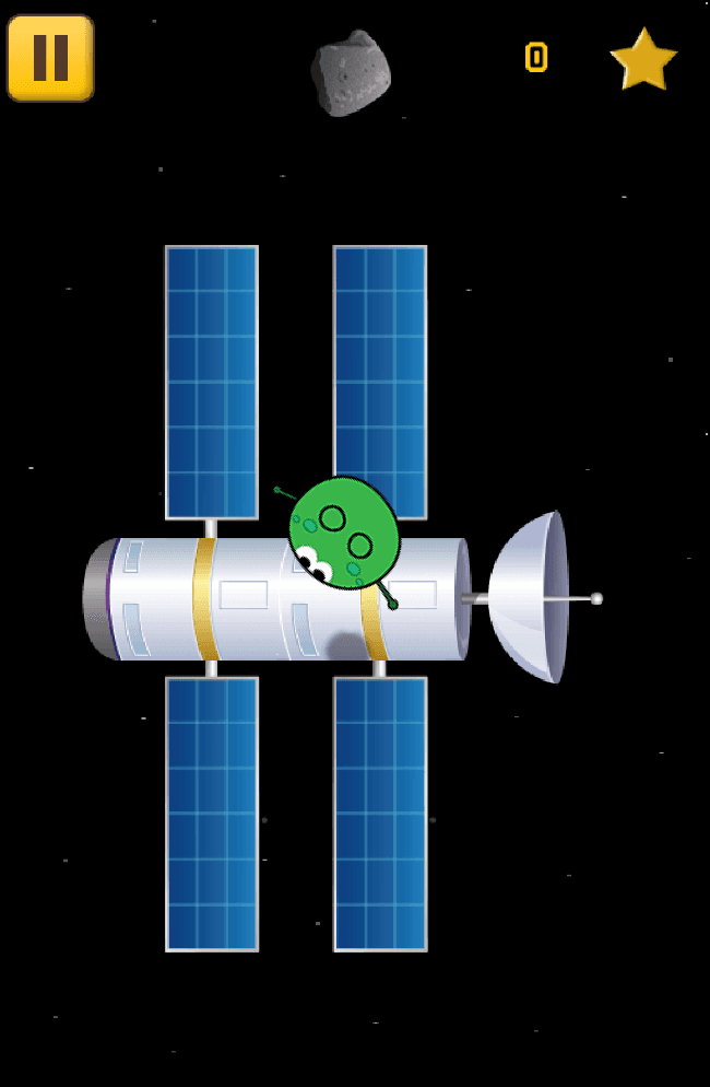 Traveler jumping between platforms in Space